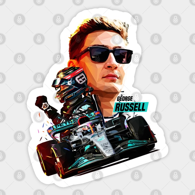 Low Poly George Russell 2022 Sticker by pxl_g